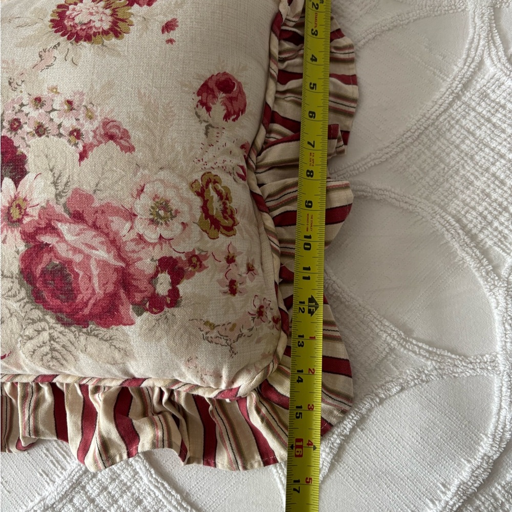 Waverly Floral Ruffled Throw Pillow - Picture 6 of 7